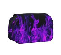 YOFIEN Trousse à Crayons à Flamme Violette, Organiseur de Papeterie Portable à Double Couche