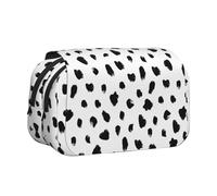 YOFIEN Trousse à Crayons à imprimé Animal Dalmatien Pictural, Organiseur de Papeterie Portable à Double Couche