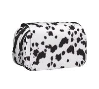 YOFIEN Trousse à Crayons à Motif Dalmatien, Organiseur de Papeterie Portable à Double Couche