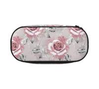YOFIEN Trousse à Crayons à Motif Floral Aquarelle Rose, Petite Trousse à Crayons de Grande capacité, Organiseur de Papeterie de Bureau