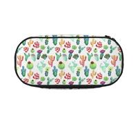 YOFIEN Trousse à Crayons Aquarelle, Cactus et Plantes succulentes, Petite Trousse à Crayons de Grande capacité, Organiseur de Papeterie de Bureau