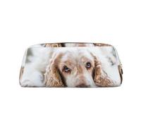 YOFIEN Trousse à Crayons Cocker Spaniel Marron, Motif Chiens tristes, avec Fermeture éclair, pour Filles.