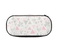 YOFIEN Trousse à Crayons de Grande capacité, Motif géométrique, marbre, Rose, Gris, Argent, Triangle, Organiseur de Papeterie de Bureau