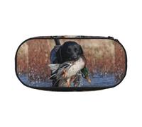 YOFIEN Trousse à Crayons de Grande capacité, Motif Labrador, Chien de Chasse au Canard, Chiot Noir Cool, Petite Trousse, Organisateur de Papeterie de Bureau