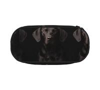 YOFIEN Trousse à Crayons de Grande capacité, Motif Labrador Noir adopté et Curieux, Organiseur de Papeterie de Bureau