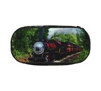 YOFIEN Trousse à Crayons de Grande capacité, Motif Train Vintage, Locomotive à Vapeur, Arbres, Petite Trousse, Organiseur de Papeterie de Bureau