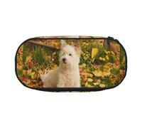 YOFIEN Trousse à Crayons de Grande capacité, Motif Westie, West Highland White Terrier, Automne, Petite, Organiseur de Papeterie de Bureau