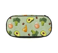 YOFIEN Trousse à Crayons Doodle Brocoli Fromage Avocat, Petite Trousse à Crayons de Grande capacité, Organiseur de Papeterie de Bureau