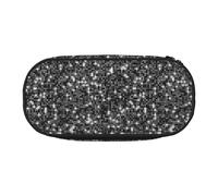 YOFIEN Trousse à Crayons élégante et Scintillante à Paillettes Noires et argentées, Grande capacité, Organiseur de Papeterie de Bureau