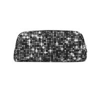 YOFIEN Trousse à Crayons élégante et Scintillante à Paillettes Noires et argentées pour Filles, Pochette de Rangement avec Fermeture éclair