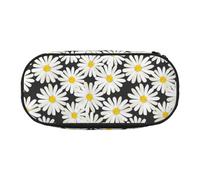 YOFIEN Trousse à Crayons Grande capacité, Motif Marguerite Noire et Blanche, Organiseur de Papeterie de Bureau