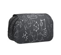 YOFIEN Trousse à Crayons imprimée avec Dessin Scientifique Manuscrit, Organiseur de Papeterie Portable à Double Couche