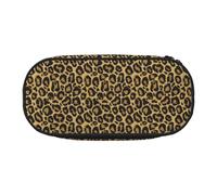 YOFIEN Trousse à Crayons Noire et Jaune, Motif léopard, Petite, Grande capacité, Organiseur de Papeterie de Bureau