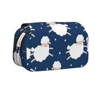 YOFIEN Trousse à Crayons Portable à Double Couche avec Motif Mouton sur Un Ciel étoilé