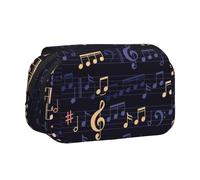 YOFIEN Trousse à Crayons Portable à Double Couche avec Motif Musical sans Couture