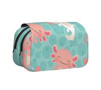 YOFIEN Trousse à Crayons Portable à Double Couche en Forme de bébé Axolotl Kawaii