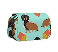 YOFIEN Trousse à Crayons Portable à Double Couche en Forme de Teckel et de Chien Saucisse