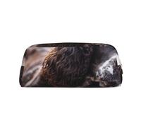 YOFIEN Trousse à Crayons pour Filles, Motif Cocker Spaniel Anglais Brun et Blanc bou vec Fermeture éclair.