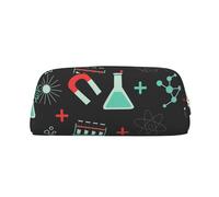YOFIEN Trousse à Crayons Verte à Motifs de Chimie et de Sciences pour Filles, Pochette de Rangement avec Fermeture éclair