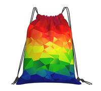 YOFIEN Wasserabweisender Rucksack mit Kordelzug, bunt, Regenbogen-Krawatte, für Damen und Herren, Sport, Fitnessstudio, Sackpack