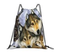 YOFIEN Wasserabweisender Rucksack mit Kordelzug für Wildtiere und Wolf, für Damen und Herren, Sport, Fitnessstudio