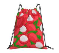 YOFIEN Wasserabweisender Rucksack mit Kordelzug, Motiv: Früchte der Litschi, für Damen und Herren, Sport, Fitnessstudio, Sackpack