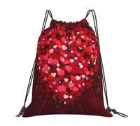 YOFIEN Wasserabweisender Rucksack mit Kordelzug, Motiv: Happy Valentine's Day, für Damen und Herren, Sport- und Fitnessstudio-Sackpack