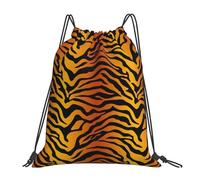 YOFIEN Wasserabweisender Rucksack mit Kordelzug und Tiger-Print für Damen und Herren, Sport- und Fitnessstudio-Sackpack