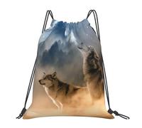 YOFIEN Wolf 1 Wasserfester Rucksack mit Kordelzug, für Damen und Herren, Sport- und Fitnessstudio-Sackpack