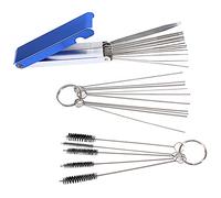 YOFMOO Lot de 13 fils de nettoyage, 10 aiguilles de nettoyage, 12 brosses en nylon, kit d'outils de nettoyage pour buses de jet de carbone, orifice de gaz, carburateur, tronçonneuse, arroseur, pommeau