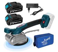 Yofuly 21V Machine de Carrelage pour MMaki-ta Battery, Vibreur Carrelage Manuel Machine à Carrelage Ventouse Carrelage Electrique 6 Vitesses Réglable pour Sol Carrelage mur (2 × Batteries)