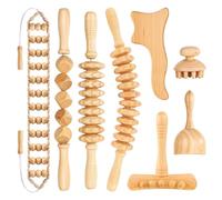 Yofuly Lot de 8 rouleaux de massage professionnels pour thérapie en bois, pour sculpter le corps, drainage lymphatique, soulagement des douleurs musculaires, anti-cellulite