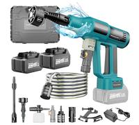Yofuly Nettoyeur Haute Pression sans Fil pour Makita 18V Batteries, 2 × 4,0 Ah Batteries Pistolet Haute Pression, 4 Niveaux de Réglage, Buse 6 en 1, Pulvérisateur à Mousse, Filtre, Tuyau 5M