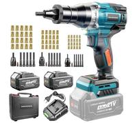 Yofuly Pince a Insert Fileté Sans Fil Compatible avec Makita 18V Batterie, Pince à Riveter Electrique avec 2 Batteries de 4.0Ah |Mode Automatique, avec M6/M8/M10 Ecrous à Riveter