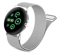 YOFUNTLE Bracelet compatible avec Google Pixel Watch 3 de 45 mm, bracelet de rechange réglable en acier inoxydable, boucle magnétique en maille pour homme et femme, pour Google Pixel Watch 3 45 mm