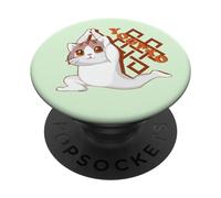 Yoga Anime-Manga Chat Méditation Bouddhisme-Bouddhiste Yoga PopSockets PopGrip Adhésif