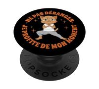 Yoga Anime-Manga Chat Méditation Bouddhisme drôles Chat PopSockets PopGrip Adhésif
