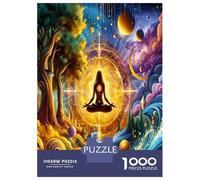 Yoga Arbre Cosmique 1000 Pièces Puzzle Classique Harmonie spirituelle Coffret Puzzle Voitureton Épais - Ultra Dur, Détente Et Créativité, Idéal pour Loisirs Indoor Et Petits Cadeaux 70x50cm/1000pcs