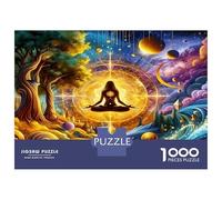 Yoga Arbre Cosmique 1000 Pièces Puzzle Classique Harmonie spirituelle Pack Puzzle Voitureton Extra-épais - Anti-Stress Voyage, Noël Cadeau 12+, pour Adultes Et Enfants 38x26cm/1000pcs