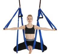 Yoga Balançoire Hamac Trapèze Sling Aeria Home Gym Anti-gravité Inversion Fitness (Saphir)