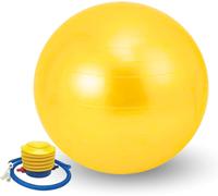 Yoga Ball 65 Cm. Non-Slip Pvc Pilates Ball. Exercise Ball For Training,Fitness,Pregnant Women. Resistant Fitball For Stretching,Balance,Relaxation With Inflator Included.