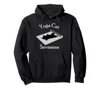Yoga Cat Savasana T-Shirt Amusant Sweat à Capuche