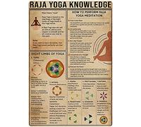 Yoga Chart Metal Tin Sign Raja Yoga Knowledge Poster Beginner Classroom Home Living Room Club Cafe Wall Decoration Plaque 8x12 pouces