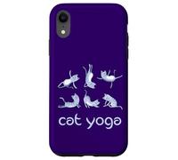 Yoga Chat méditation Sport Namaste Asana Om MIAU Bleu Chat Coque pour iPhone XR