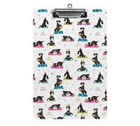 Yoga Chiens Poses Exercices Format A4 Presse-papiers Drôle Esthétique Travail Étude Lettre Standard Clip Board 12,5 × 8,5 pouces Panneau dur pour salle de classe scolaire Enfants écriture dessin