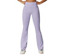 Yoga Cloche-Bas serré Scrunch Bout à Danse Taille Haute Collants Femmes Sport Pantalon Respirant Fitness Leggings(Purple,XL)
