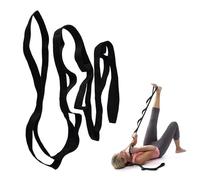 Yoga Corde D'Extension, 196×2.5cm Sangle d'Exercice avec 10 Boucles, Sangle D'exercice en Nylon Réglable Multi-Boucles, Daisy Chain Idéal pour Stretching, Pilates, Fitness, Yoga Aérien (Noir)