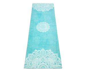 Yoga Design Lab Tapis de Yoga Combo Mat | Épais, Antidérapant, Écologique, Lavable | Adhère Mieux avec la Sueur | Sangle Incluse (Mandala Turquoise, 5.5mm)