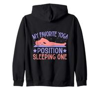 Yoga Favorite Position Sleeping One Funny Yoga Sweat à Capuche