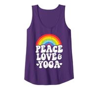 Yoga hippie rétro Peace Love & Yoga Rainbow Débardeur